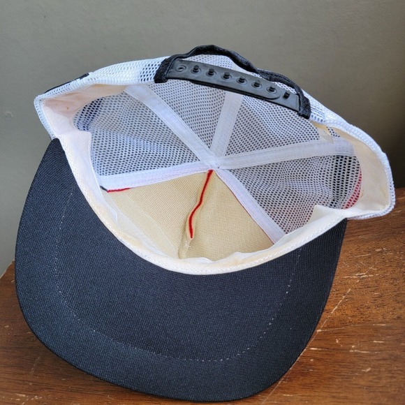 Vintage‎ Motorcraft Quality Parts Three Stripe Mesh Snapback Trucker Hat Cap Red - Picture 6 of 9